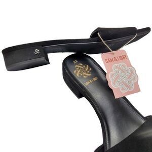 * Sam & Libby size 11 slides new solid black 1" heel